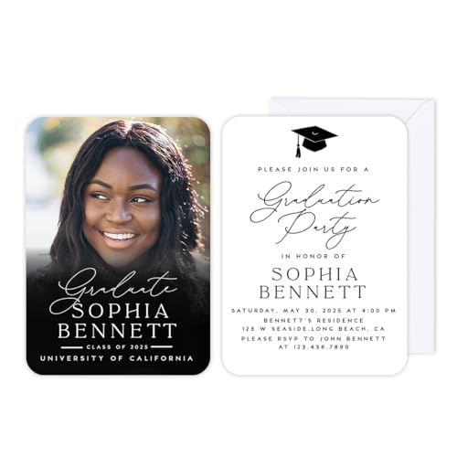 Andaz Press Invitaciones de graduación personalizadas 2025 con so...