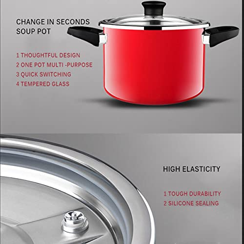 2 Gear Adjustment Stainless Steel Pressure Cooker,With Release Valve With One-Hand Operating Pressure Cooker,Compatible With Gas And Induction Cooker,Suitable For Kitchen/Home #TOP4