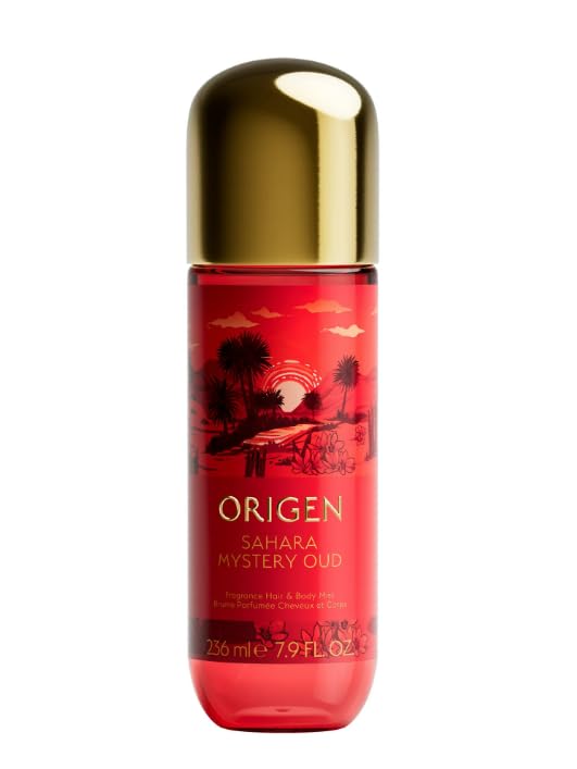 O..rigen Sahara Mystery Oud Hair and Body Mist for Women, 7.9 oz – Deep Warm Amber Woody Fragrance with Oud, Saffron, and Vanilla