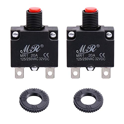 15 Amp Circuit Breaker 125-250V AC 50V DC Push Button Circuit Breaker 25Amp Thermal Overload Protector L1 Series Manual Reset Thermal Circuit Breaker 25a Ac Circuit Breaker Finder