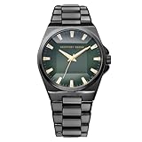 Geoffrey Beene Men's Stainless Steel Dress Watch Classic Quartz, Elegant Design, Water-Resistant, Gunmetal, 42