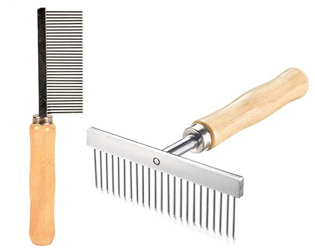 PSK PET MART Wooden Handle Metal Teeth Anti Shedding Comb & Strong Wooden Handle for Easy Grip | Pet Grooming Comb (Pack of 2) (Combo 4) (B0B2LRQXZ4) Amazon Price History, Amazon Price Tracker