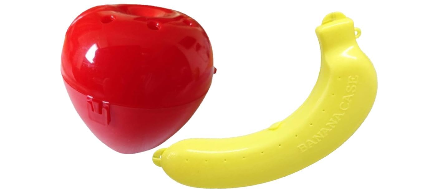 Ballyloony Apple Shape and Banana Shape Lunch Box Carry Case Fruit Storage