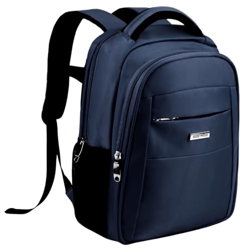 Mochila Bolsa Masculina Feminina Unissex Reforçada Notebook Viagem Executiva Trabalho Faculdade Escolar Impermeável Resistente Anti Furto Compacta (Azul Marinho)