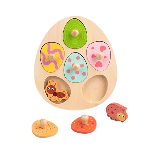 Generisch 2026 Planche de puzzle en bois pour tout-petits (1 à 3 ans) – Éducation de la petite enfance – Favorise la motricité fine, la coordination œil-main (C, taille unique)