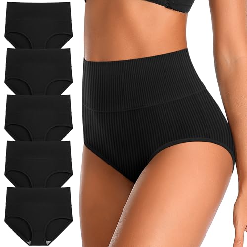 Image of Womens Underwear Full Coverage Panties for Ladies Soft Breathable Cotton Briefs High Waisted Hipster