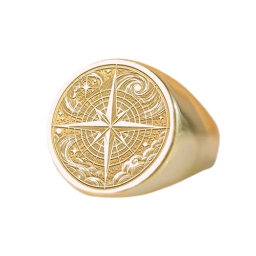 Bague boussole argent plaqué or le cadeau idéal avec carte des étoiles unique