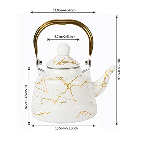 Cafetière en émail épais de qualité supérieure blanche 2.5L