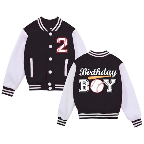 Kids Varsity Jacket Toddler Boys 1st 2nd 3rd 4th 5th Birthday Baseball Jacket 1-5 Years Old Birthday Outfit