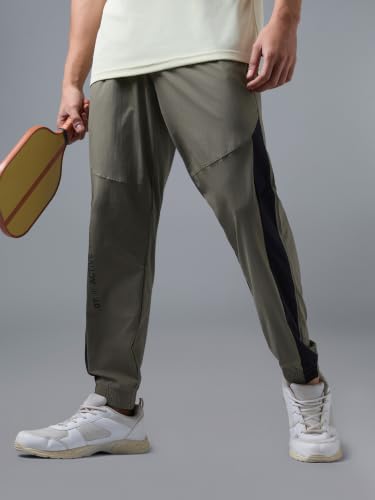 Image of TECHNOSPORT Men's Colorblock Slim Fit Sports Joggers TECHNOLITE Lightweight Active Track Pants Quick Dry Stretch Gym Running Training Fitness Activewear