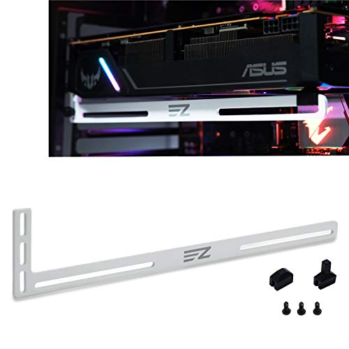 Grafikkarte, Grafikkarte für GPU-Halterung, Kugel-Halterung/Tasche für Rahmen, eloxiertes Aluminium, Einzel- oder Doppelkarten weiß