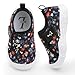 L-RUN Toddler Floral Print Shoes Shock-Absorbing School Shoes for Girls Boys with Fashionable Design Black 5-5.5 Toddler