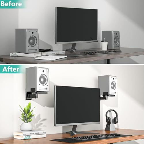 Soporte de altavoz de pared en metal ajustable para estantería 5