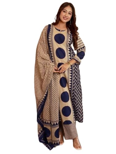 Image of Klosia Women Printed Straight Kurta and Pant Set with Dupatta | Printed Kurta Set | Cotton Kurta Set | Women Kurta Sets | Summer Suit |