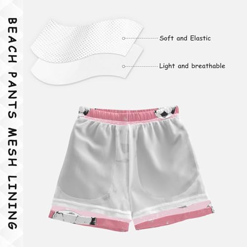 Pigsaly Boys Swim Trunks Grunge Pink Girly Football Boys Board Shorts Swimsuit Swimwear Summer Bathing Suit 2T4