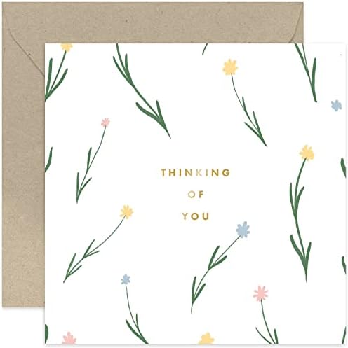 Old English Thinking Of You Cards For Friends - Daisy Heart Shape Old English Thinking Of You Cards For Friends - Daisy Heart Shape