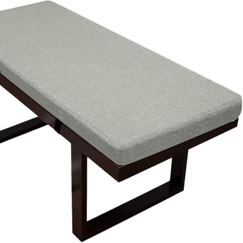 Cojín de asiento para ventana de bahía gris claro, 130 x 40 x 3 cm, cojín antideslizante para muebles de interior/exterior, vestíbulo, rincón de lectura, cocina, comedor, diseño antigatos