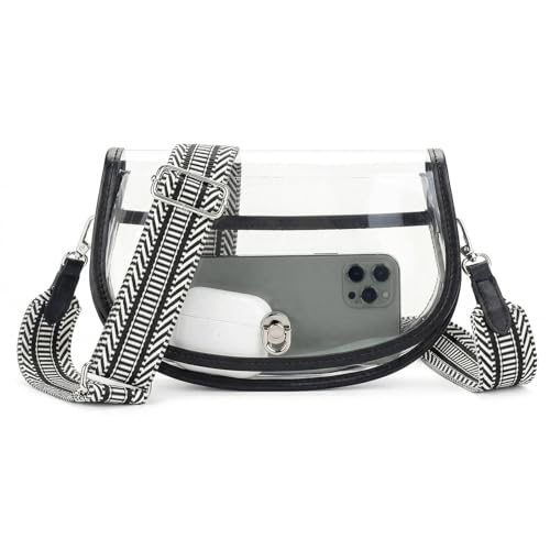 Image of Wuflyover Clear Bag for Stadium Events, Clear Purse Crossbody Bag for Women