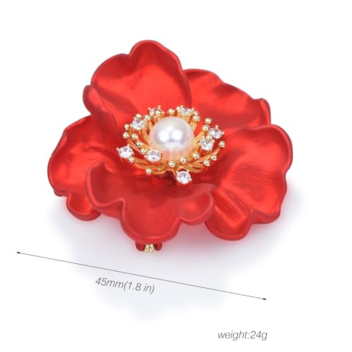 Image of Elegant Crystal Blooming Rose Flower Brooch Lapel Pin Breastpin for Women Birdal Cardigan Hat Scarf Suit Sweater Floral Pins