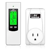 Wireless Temperature Controller,Electric Outlet Thermostat with Remote Control Built in Temp Sensor...