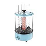 【Multifunktion】：Präfekt zum Braten von Fleischschichten, Schaschlik, Gyros, Würstchen, Geflügel, Fisch und Gemüse. Verwenden Sie eine offene Struktur von Heizelementen mit halber Runde, Verdickte Abdeckung aus gehärtetem Glas, hohe Temperaturbeständigkeit und Hitzeschloss, kein Verlust an Brennkraft, hohe Perspektive, sichtbarer Grill, schnelle Erwärmung.
