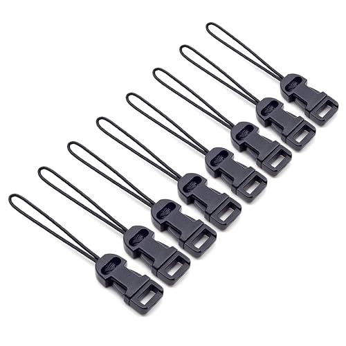Padwa Lifestyle 8 Pcs Black Quick Release Camera Strap QD Loops Connector Adapter - Camera Quick Release Clip Compatible for All Compact Digital Cameras Binoculars Drone Remote Control and USB Stick