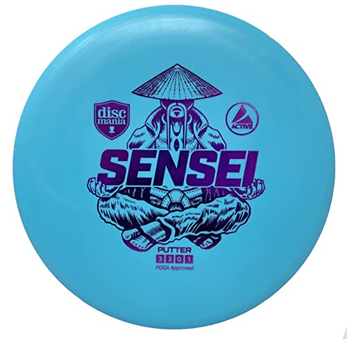 Discmania Active Base Sensei Disc Golf Putter - Stable Disc Flight, Frisbee Golf Disc (Colors May Vary) 165-170g