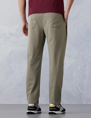 Image of Amazon Brand - Symbol Men's Relaxed Fit Pleated Athleisure Trouser (Elasticated Waistband | 100% Polyester| Available in Plus Sizes)