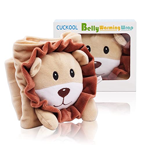 Image of Baby Colic, Gas and Upset Stomach Relief, Baby Heated Tummy Wrap, Infant Swaddling Belly Belt with Soothing Warmth (Lion)