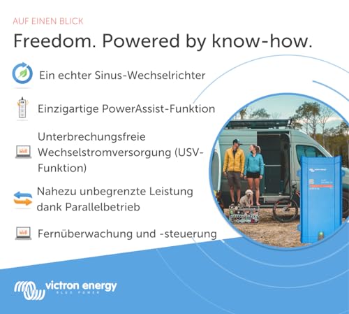 Victron Energy MultiPlus Reiner Sinus Wechselrichter 10 Amp Batterie Ladegerät, Spannungswandler, Transferschalter Inverter Charger, 500VA 24-Volt 230V