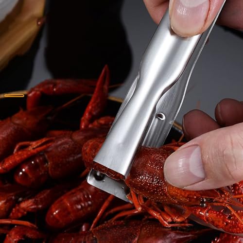 Crawfish Peeler Tool, Stainless Steel Crayfish Tail Peeler, Portable Shucker Clips, Fast Shell Remover, Handy Seafood Tool for Cocktail Bar Party Kitchen Use, 6,89 x 1,38 Inches - immagine 5