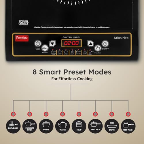 Prestige Atlas Neo 1200W Induction Cooktop (Black, Indian Menu Option) - Image 3