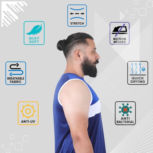Image of Sleeveless T Shirts for Men - Gym Vest, Sando Tank Top Wear, Workout Baniyan, Stringers Inner Shirt, Bodybuilding Tshirts, Sports Tshirt Vests, Stylish Tanks Tops