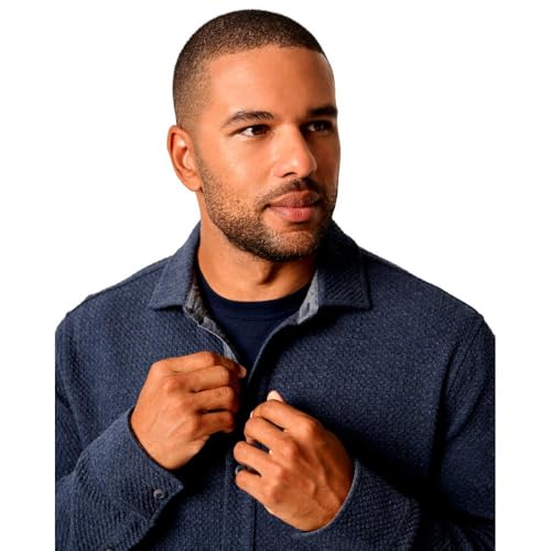 johnnie-O Men's Ruettiger Knit Shacket, Indigo4