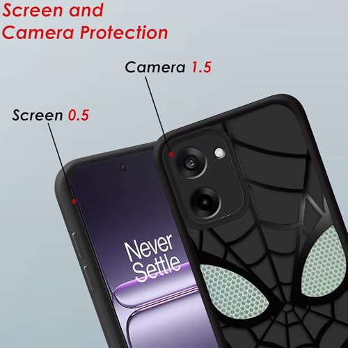 Image of Stylish Spider Back Case Cover Compatible for OnePlus Nord CE 5 5G | Spidey Face Mask Case | Soft Silicone | Camera & Full Body Protection | Shock Proof | (Black)