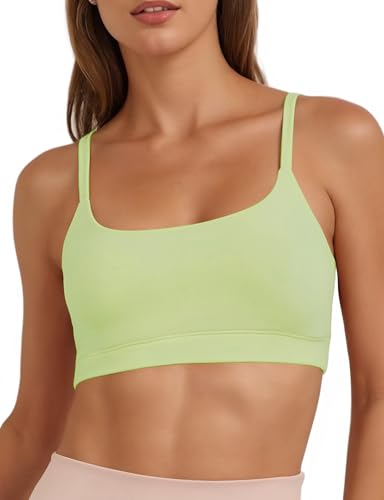 Image of Buauty Sports Bra for Women, U Neck Adjustable Spaghetti Strap Workout Bra with Removable Cups for Yoga Pilates Gym
