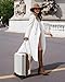 LUGGEX Carry On Luggage 22x14x9 Airline Approved, PC Expandable Hard Shell Suitcases with Spinner Wheels, 20 Inch, White Brown