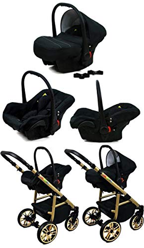 Kinderwagen 3 in 1 complete set met autostoeltje Isofix babybad babydrager Buggy Colorlux Gold van ChillyKids Albion… - Afbeelding 8