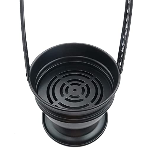 Black Hookah Charcoal Coal Holder Premium Quality Basket W/Side Tong Holder Lounge Hookah Lounge Style Accessories #TOP3