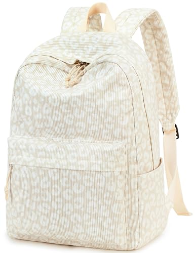 LEDAOU Mochila escolar para meninas, mochila para laptop de 15,6 polegadas, mochila casual para meninas no ensino médio e faculdade, Estampa de leopardo, Large, Mochila para meninas