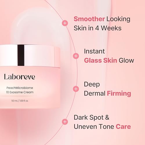 Image of PeachMicrobiome 10 Million Exosome Cream with 3% Niacinamide & 5% Squalane, Face Moisturizer for Sensitive Skin, Barrier Support, Lightweight Texture, Glass Skin Finish (1.69 fl oz)