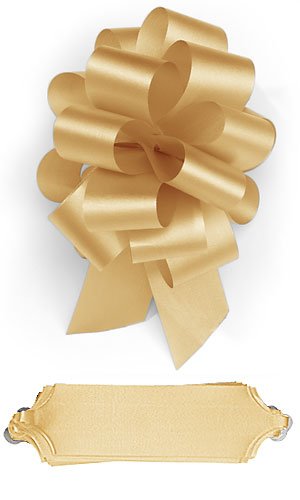 10 Gold Pull 5.5 Inch Diameter Bow 20 Loops Wrapping Wrap Ribbon Easy Make Bows