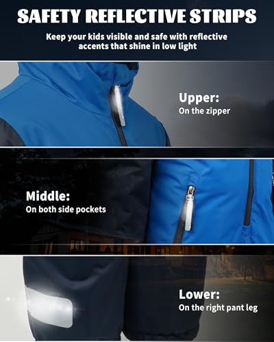 Image of Owntop Kids Snowsuit One Piece | Waterproof Ski Suit | Warmth & Comfort | Girls Boys Snow Jumpsuits for Skiing Snowboarding