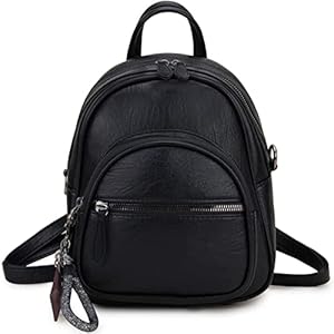 VX VONXURY Rucksack Damen Klein, Pu Leder Cityrucksack 2 in 1 Mini Schultaschen Elegant Damen-Rucksackhandtaschen