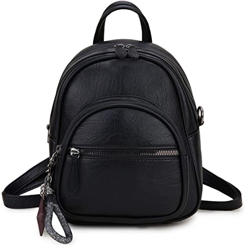 VX VONXURY Rucksack Damen Klein, Pu Leder Cityrucksack 2 in 1 Mini Schultaschen Elegant Damen-Rucksackhandtaschen