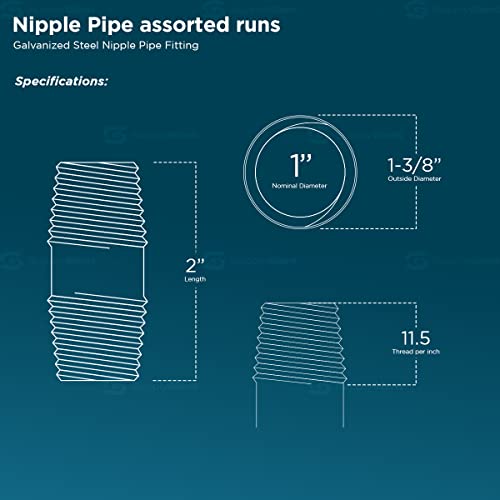 Tramo de tubo galvanizado de 1/2 8 Imagen adicional