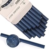 Navy Blue Mini Glue Gun Sealing Wax Stick for Metal Stamp, Making Seals Decoration for Wedding Invitation Envelope Thanks Card Christmas Gift Wrapping, Pack of 16