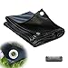 Lonas Impermeables Exterior Negra Lona Toldo Anti-Ultravioleta Lona PVC con Ojales Lona De Camion Resistente Al Desgarro Invernadero Pequeño 0,35 mm De Espesor para Casa Jardín Camping