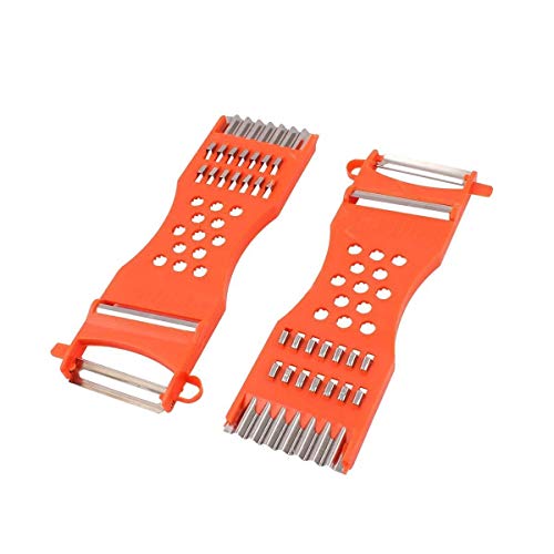 Vegetable Peeler,Saim Metal Scraper Fruit Grater Slicer Vegetable Peeler 7 in 1 Multifunction Kitchen Cutter Tool Orange 2 Pcs