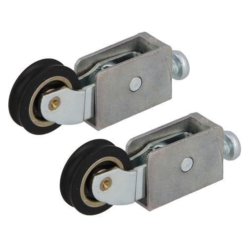 Amig - Rodamiento Ventana Corredera - Juego de 2 unidades - Tamaño 55 x 20 mm - Carcasa Metálica Regulable - Rodamiento de Bolas - Diseñado para Ventanas Deslizantes - Zamak Zincado - Mod. COR24